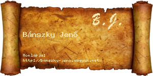 Bánszky Jenő névjegykártya