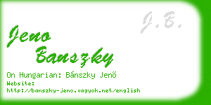 jeno banszky business card