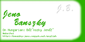 jeno banszky business card